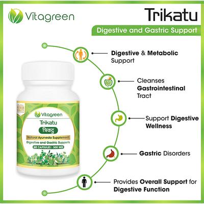 VitaGreen Trikatu Capsules 60's - Herbal Dietary Supplement