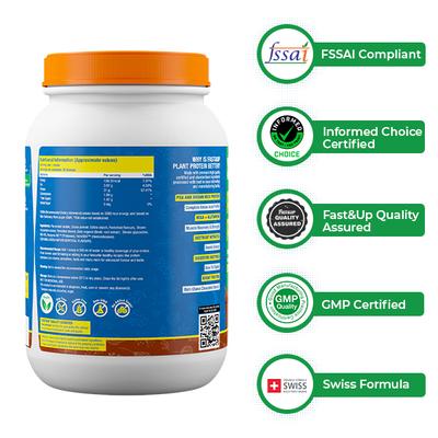 Fast&Up Plant Protein Isolate Powder - Chocolate Flavour 1035 gm - Protein Drink