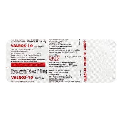VALROS 10mg Tablet 10's - High Cholesterol-Dys
