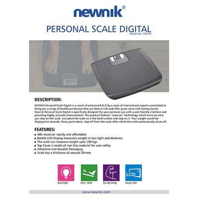 Newnik Digital Weighing Scale (PSE 101) - Grey - Weighing Scale