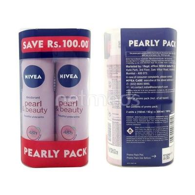 Nivea Pearl & Beauty Deodorant (Pack of 2 x 150 ml) - Deodorants/Roll-Ons