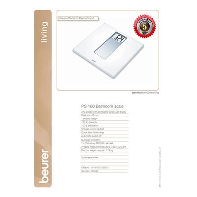 Beurer Digital Weighing Glass Scale (PS 160) - Weighing Scale