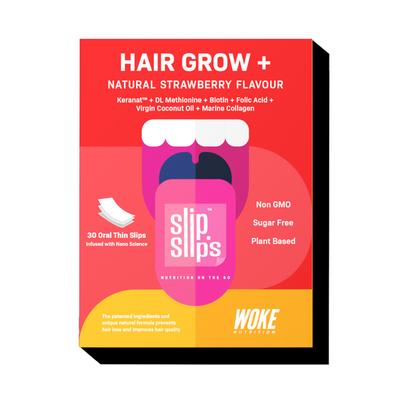 Slip Slips Hair Grow+ Slips - Natural Strawberry Flavour 30's - General Health