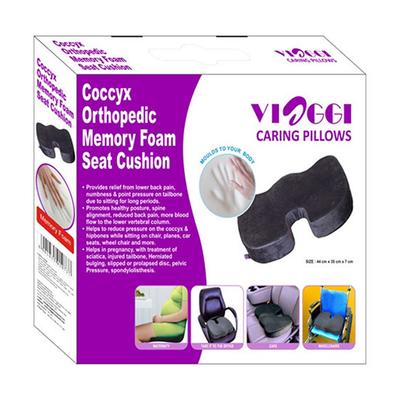 VIAGGI Coccyx Orthopedic Memory Foam Seat Cushion - Grey - Pads And Pillows
