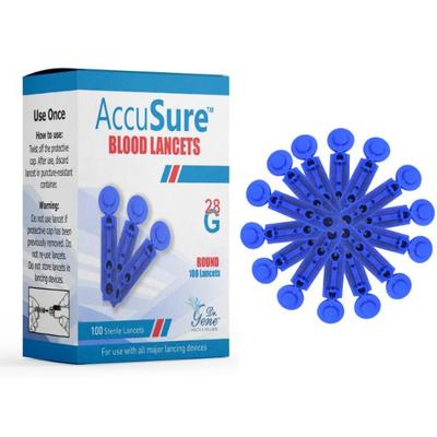 AccuSure Blood Lancet 100's - Blood Glucose Monitors/Strips