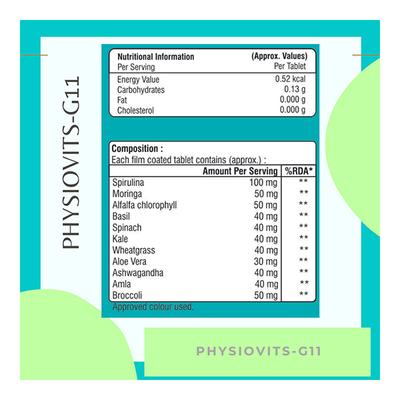 Physiovits G-11 Supergreens Tablet - Mint Flavour 30's - Multi-Vitamins