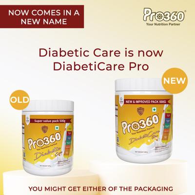 Pro360 Diabetic Care Powder - Real Badam Flavour 500 gm - Diabetes (Fitness)