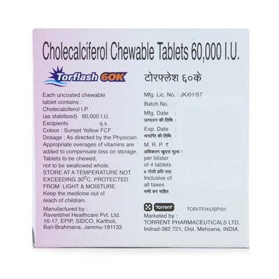 Torflash 60K Tablet 4'S - Supplements-Vit