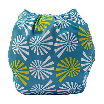 Bumberry Reusable Pocket Diaper with 1 Microfiber Insert - White Flowers on Blue - Diapers & Wipes