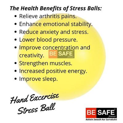 Be Safe Forever Physiotherapy Hand Exercise Ball - Yellow (Pack of 2) - Supports And Braces