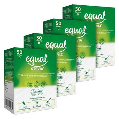 Equal Stevia Natural Sweetener Sachet (Pack of 4 x 50's) 1's - Sweeteners