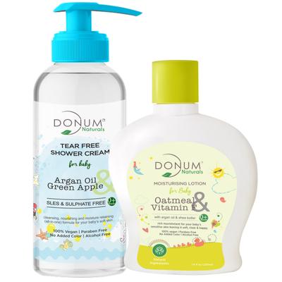 Donum Naturals Baby Combo (Tear Free Shower Cream 200 ml + Moisturising Lotion 220 ml) - Creams, Lotions & Oils