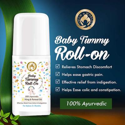 Mom & World Baby Tummy Roll On - Hing & Fennel Oil 50 ml - Creams, Lotions & Oils