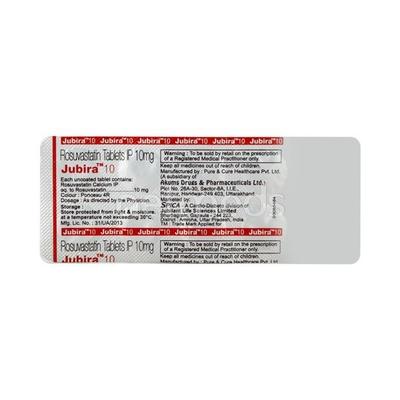 Jubira 10mg Tablet 10'S - High Cholesterol-Dys