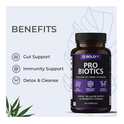 Boldfit Probiotics 5 Billion CFU Capsule 60's - Digestive Health