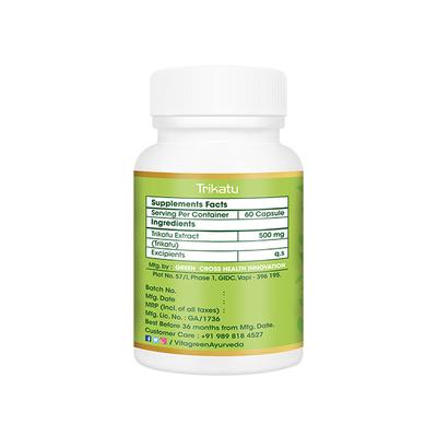 VitaGreen Trikatu Capsules 60's - Herbal Dietary Supplement