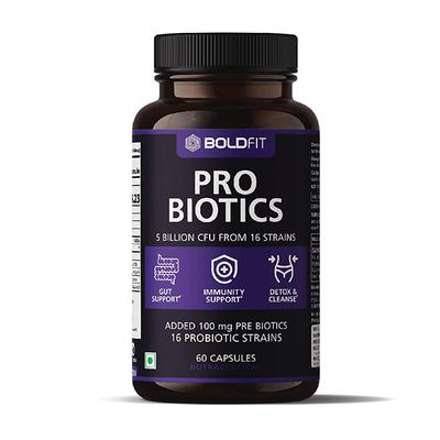 Boldfit Probiotics 5 Billion CFU Capsule 60's - Digestive Health