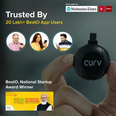 BeatO Curv Glucometer Kit (USB Connected Glucometer 1's + Blood Glucose Test Strips 50's) - Blood Glucose Monitors/Strips