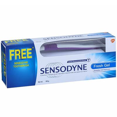 Sensodyne Fresh Gel Toothpaste 150 gm (Free Sensodyne Toothbrush Worth Rs. 65) - Toothpaste