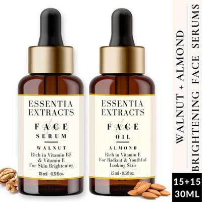 Essentia Extracts Brighetening Face Serum Combo (Walnut 15 ml + Almond 15 ml) 1's - Face Serum