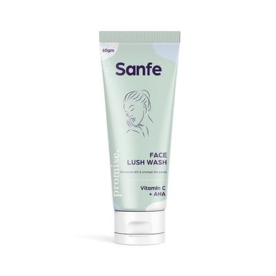 Sanfe Promise Face Lush Wash - Vitamin C + AHA 60 gm - Face Washes