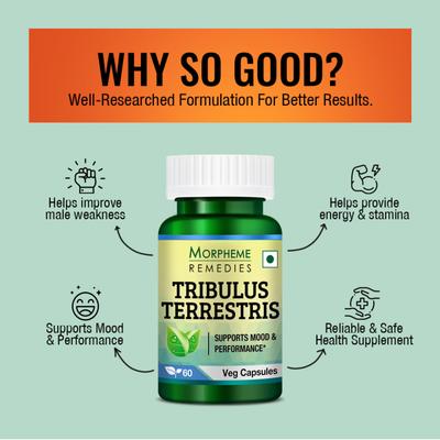 Morpheme Remedies Tribulus Terrestris Caps - 500mg Extract 60's - Herbal Dietary Supplement