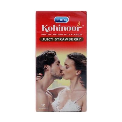 Durex Kohinoor Condoms - Juicy Strawberry 10's - Plain/Flavoured Condoms