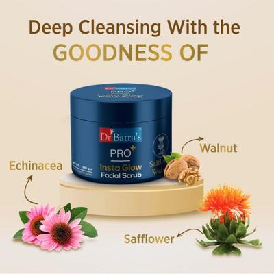 Dr Batra's PRO+ Insta Glow Facial Scrub 250 gm - Face Scrubs