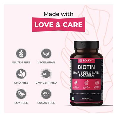Boldfit Biotin Hair, Skin and Nails Formula Tablet 60's - Hair & Skin