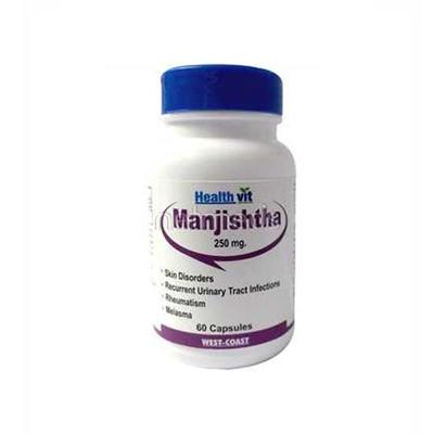 HealthVit Manjishtha 250 mg Capsule 60's - Herbal Dietary Supplement