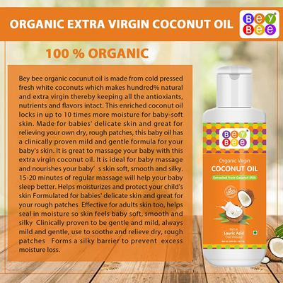 BeyBee Organic Virgin Coconut Oil 500 ml - Creams, Lotions & Oils