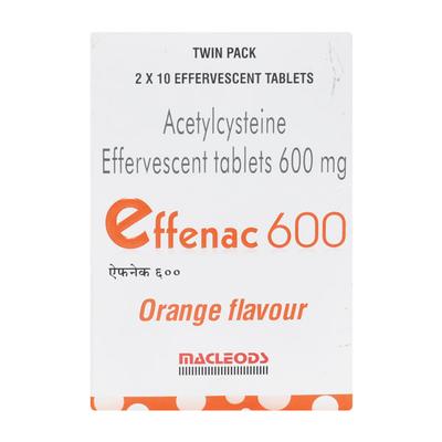 EFFENAC 600 ORANGE FLAVOUR Effervescent Tablet 2X10's - Cough And Cold-Cou