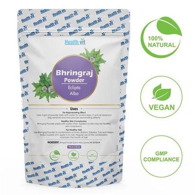 HealthVit Natural Bhringraj Powder (Eclipta Alba) 100 gm - Herbal Dietary Supplement