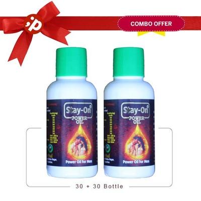 Stay-On Power Oil for Men (Pack of 2 x 30 ml) - Flavoured Lubes