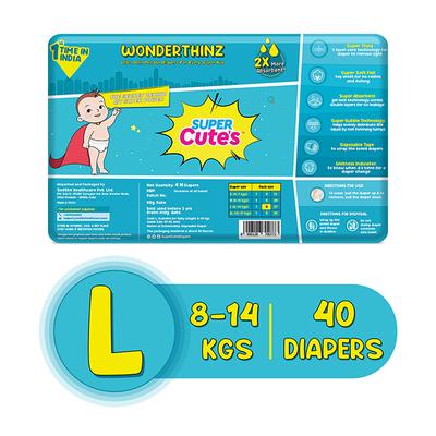 Super Cute's WonderThinz Pull-up Diaper - (L) (8 - 14 kg) (Pack of 10 x 4's) - Diapers & Wipes