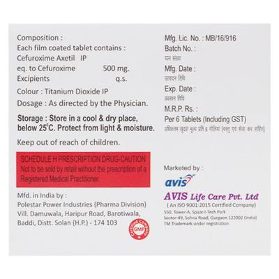 CEFTICA 500mg Tablet 6's - Bacterial Infections-Cep