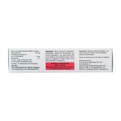 Telcure AM 5mg/40mg Tablet 10'S - Hypertension-Ang