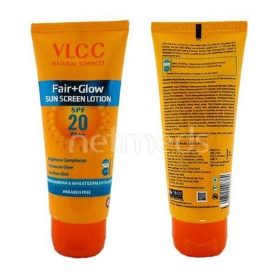 VLCC Fair+Glow SPF 20 Sun Screen Lotion 100 ml - Face Sunscreen