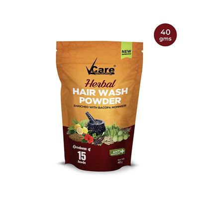 VCare Herbal Anti-Dandruff Hair Wash Powder (Pack of 10 x 40 gm) - Dry Shampoos & Conditioners