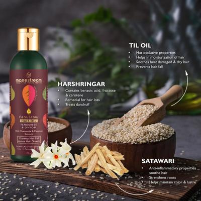 Manestream FenuGrow Hair Oil - Fenugreek & Onion 100 ml - Hair Oils