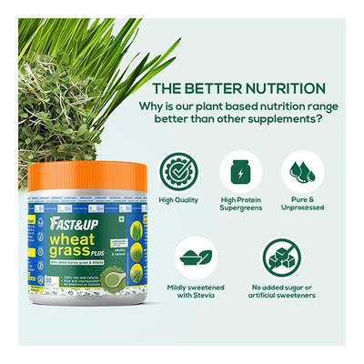 Fast&Up Wheat Grass Plus - Unflavoured 150 gm - Vital Health