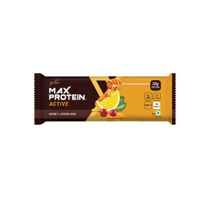 RiteBite Max Protein Active Honey Lemon Bar (Pack of 12 x 70 gm) - Nutritional Bars