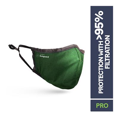 Livinguard Face Mask Pro Without Valve (L) - Green (Pack of 1) - Face Mask