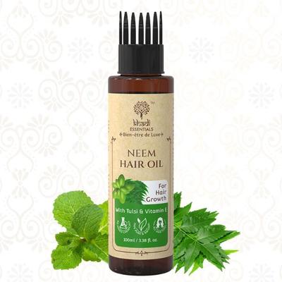 Khadi Essentials Hair Oil - Neem with Tulsi & Vitamin E 100 ml - Hair Oils