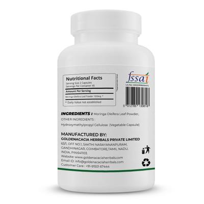 Goldenacacia Herrbals Moringa Leaf 500 mg Capsule 90's - Pure Herbs