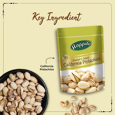 Happilo Roasted & Salted California Pistachios Seeds 200 gm - Nutritional Bars