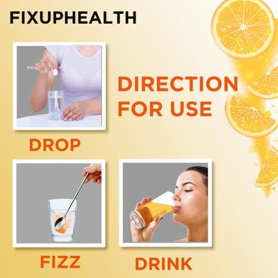 FixUpHealth Apple Cider Vinegar Effervescent Tablet - Apple Flavour 15s & FixUpHealth Calcium and Vitamin D3 Effervescent Tablet - Orange Flavour 20s 1's - Apple Cider Vinegars