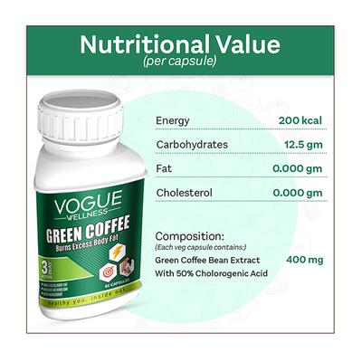 Vogue Wellness Green Coffee Tablet (Pack of 2 x 60's) - Pure Herbs