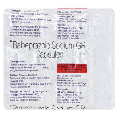 Rabeprazole Sodium 20mg Tablet 10'S - Ulcer/Reflux/Flatulence-Aaa