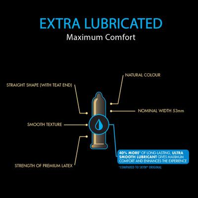 Skyn Condoms - Extra Lubricated Maximum Comfort 3's - Plain/Flavoured Condoms